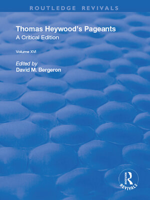 cover image of Thomas Heywood's Pageants